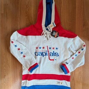 Washington Capitals Red and White Men's Sweater